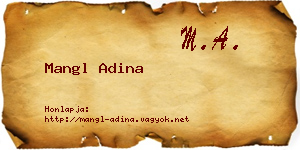 Mangl Adina névjegykártya